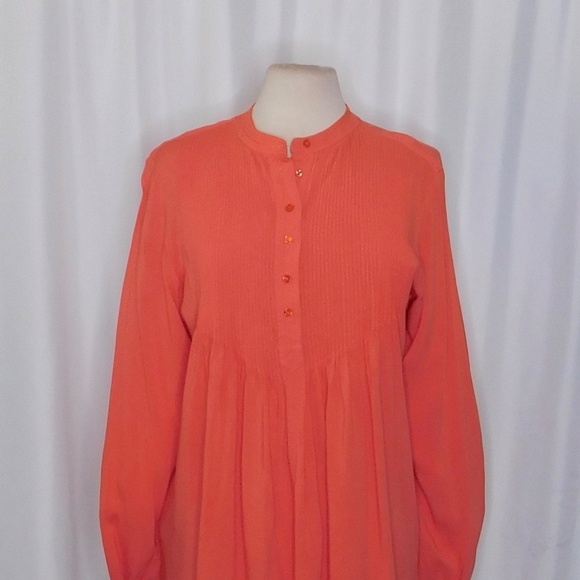 NWT!! SUNDANCE Mystic Falls Pleated Top Blouse Coral Pink Pleated Popover Boho L - Picture 4 of 12